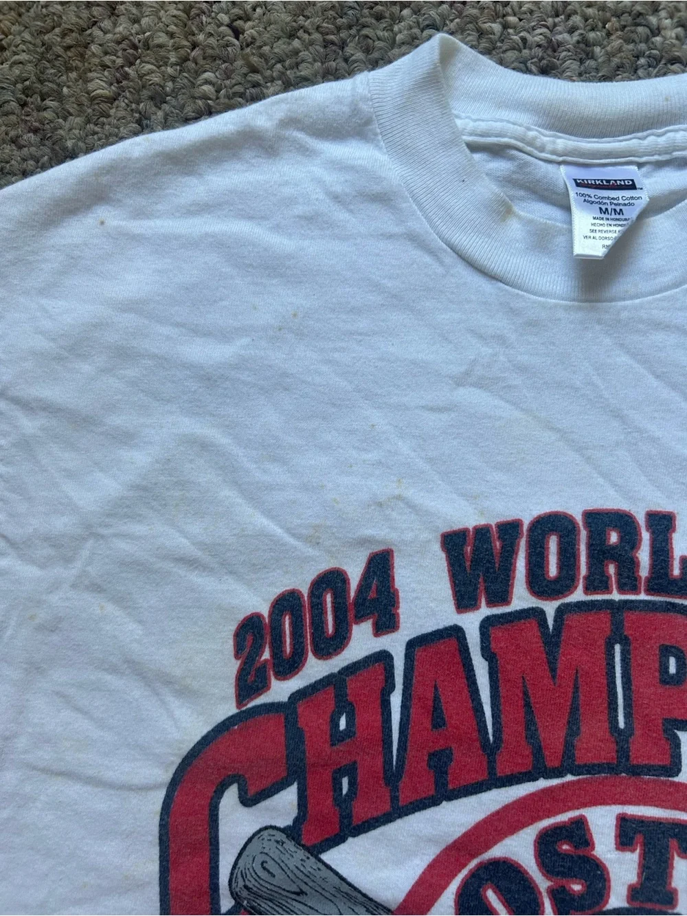 Boston Red Sox 2004 World Series Champions White Graphic Tee